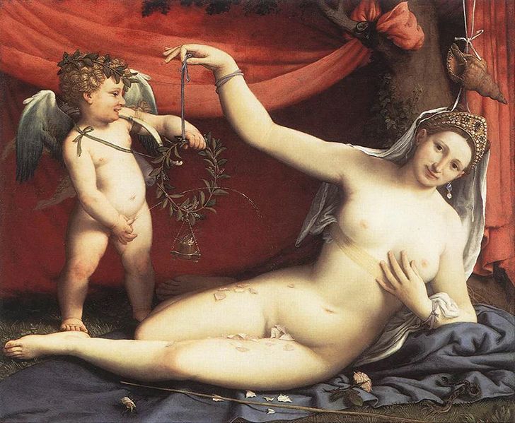 Obraz "Wenus i Kupidyn" autorstwa Lorenzo  Lotto